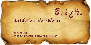 Balázs Ödön névjegykártya