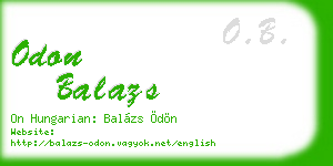 odon balazs business card